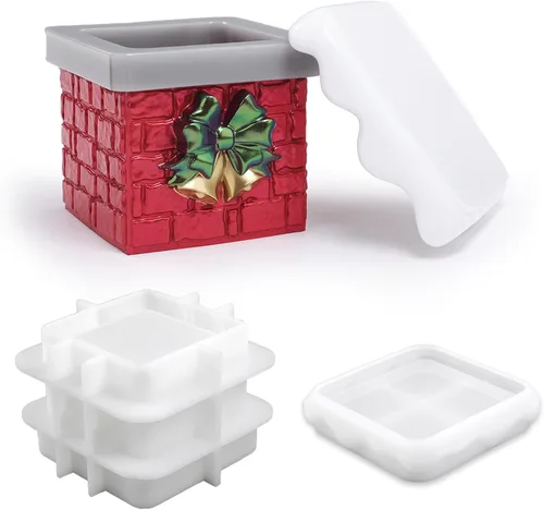 Vista 8 de Actvty Molde de resina para tarro de oso, molde de silicona para tarro con tapa, moldes de fundición de epoxi de oso 3D, caja de baratijas, tarro