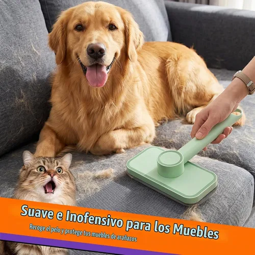 Vista 3 de Removedor de pelusas para mascotas – Removedor de pelusa reutilizable para perros y gatos, cepillo electrostático de pelusas, herramienta mágica