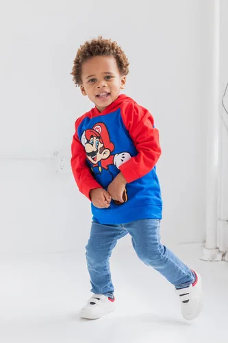Vista 2 de SUPER MARIO Sudadera con capucha de forro polar de manga larga para bebésniños pequeños