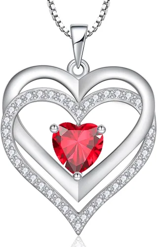Vista 8 de RIVIKO Collar con símbolo de corazón infinito para mujer, plata de ley 925, dije de corazón de amor, día de la madre, aniversario, cumpleaños