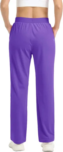 Vista 3 de MAGCOMSEN Pantalones de forro polar para mujer, pantalones deportivos para correr, yoga, pantalones de terciopelo para correr, pantalones de pijama