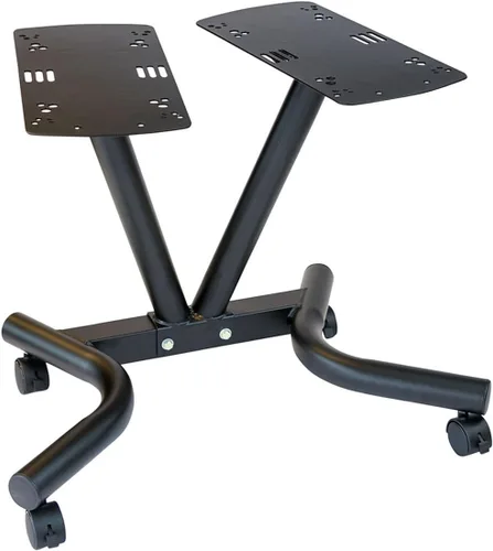 Vista 2 de Body-Solid Tools - Juego de mancuernas ajustables, de 11 libras a 66 libras con soporte