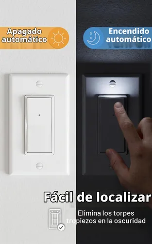 Vista 7 de SOZULAMP Interruptor de luz de 3 vías con luz nocturna, fácil de instalar, no requiere neutral, interruptor iluminado de tres vías con sensor