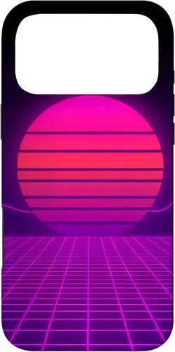 Vista 22 de Funda con diseño estético para iPhone 16 Retrowave Synthwave de los años 80 y 90