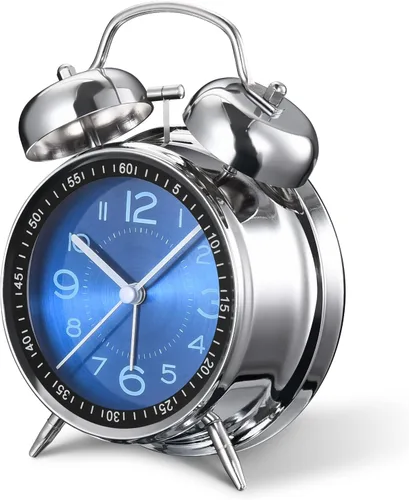 Vista 10 de Cadmos Reloj despertador con alarma fuerte para personas que duermen profundamente, diseño retro de 10 cm, silencioso, sin tic-tac, de cuarzo