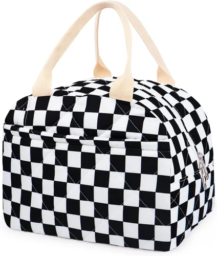 Vista 11 de Lonchera acolchada de algodón aislada, bonita bolsa acolchada con estampado floral, reutilizable, aislada, coqueta, de gran capacidad, hielera