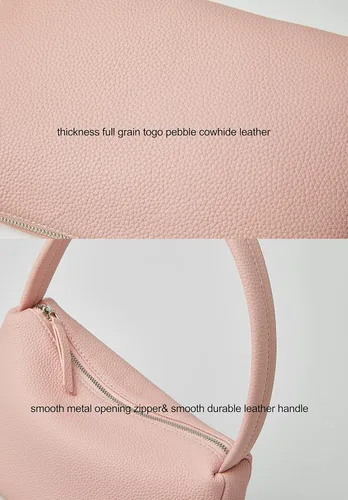 Vista 2 de Daiblueland Bolso pequeño de cuero para mujer, bolso de mano de lujo con cierre de cremallera