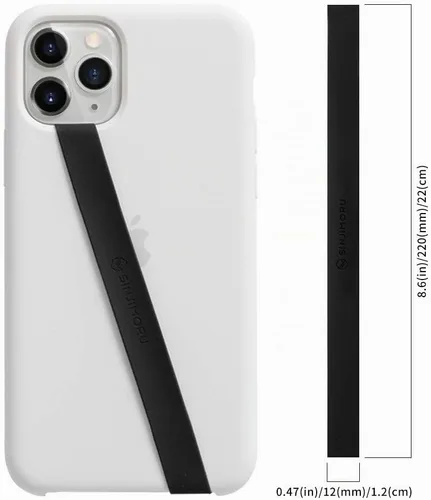 Vista 6 de Sinjimoru Correa elástica de silicona para teléfono, soporte de agarre flexible y elástico para iPhone y Android, bucles de teléfono seguros