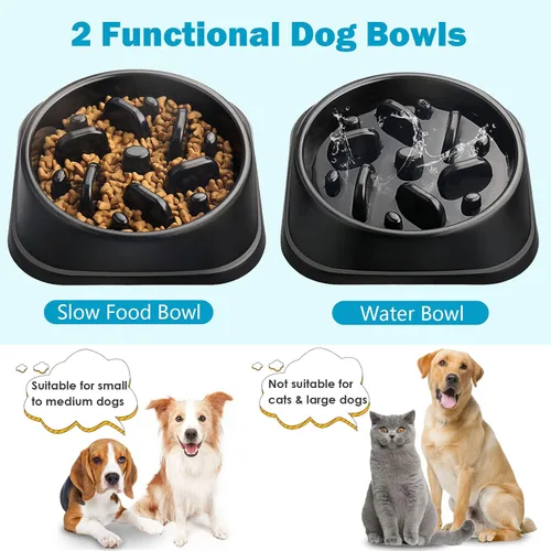 Vista 4 de UPSKY Cuenco de alimentación lenta para perros pequeños con rompecabezas - Antideslizante, antihinchazón, antiasfixia