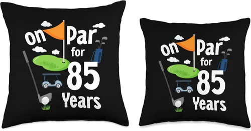 Vista 3 de On Par 85th Birthday Golf Player Theme 85 Year Old B-Day Throw Pillow, 16x16, Multicolor