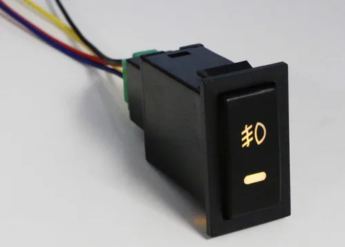 Vista 4 de iJDMTOY (1) Interruptor de botón de 4 polos estilo fábrica, de 12V con luces LED, luces indicadoras compatibles con luces antiniebla, DRL, barra