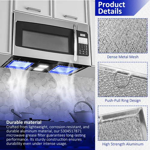 Vista 7 de HASMX Repuesto de filtro de grasa de microondas para modelos LG LMH2016SB LMH2235ST LMV1635SB LMV1635SW LMV2083SB LMV1831SB LMV1831ST Filtro