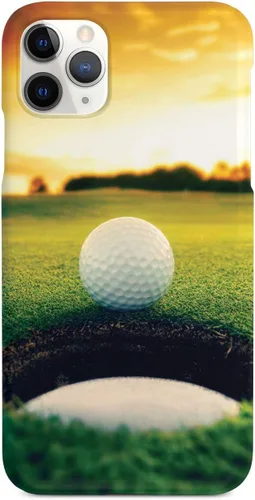 Vista 8 de Inspired Cases - Funda con textura 3D para iPhone Xs Max - Funda protectora de goma para iPhone Xs Max de Apple - Pelota de golf Sunset