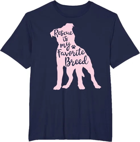 Vista 44 de Pitbull Rescue Is my Favorite Breed Dog Pit Bull Mama - Camiseta, Negro, S