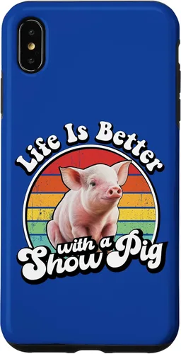 Vista 11 de Mens Womens Retro Vintage Life is Better Cute Show Pig Lover Case for iPhone 17