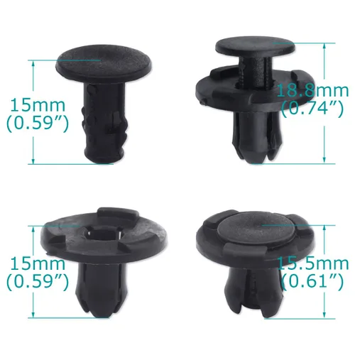 Vista 4 de Lantee 50 clips de empuje para guardabarros para parachoques de capó 01553-05323 para Nissan Sentra Rogue Murano Maxima Frontier Armada Altima 350Z