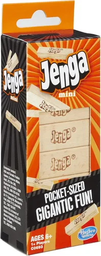 Vista 3 de Hasbro Gaming Juego Jenga Mini, Marrón/a, para edades de 6+ años