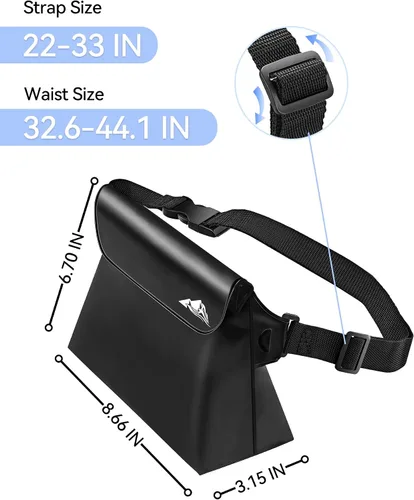 Vista 2 de HEETA Paquete de 2 bolsas impermeables con correa para la cintura, bolsa seca táctil transparente con 5 bolsas secas transparentes impermeables