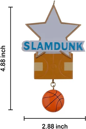 Vista 4 de MAXORA Adorno personalizado de estrella de baloncesto – Adorno de Navidad para jugador de baloncesto profesional, niños, amantes de los deportes