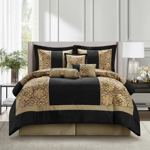 Vista 8 de Stratford Park Juego de ropa de cama cálido y vibrante de 10 piezas, color borgoña, tamaño Queen, cálido, 100% poliéster, falda de cama, almohadas