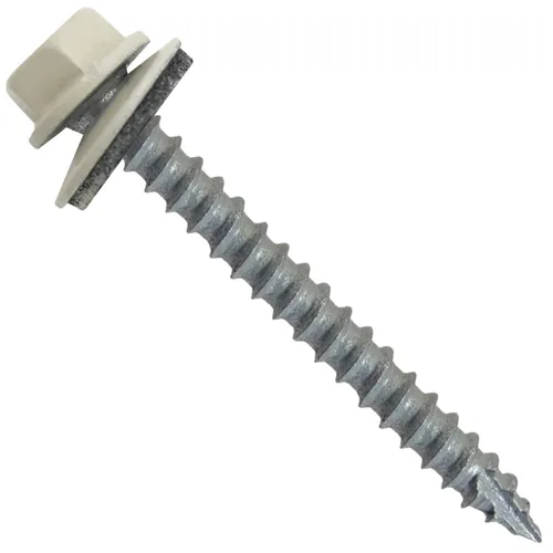 Vista 201 de TORNILLOS PARA TECHOS DE METAL #14: (250) Tornillos x 1" ABC GRIS Tornillo para techo de chapa metálica con cabeza hexagonal y arandela.