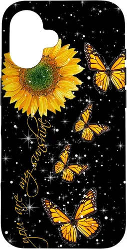 Vista 32 de You are My Sunshine Vintage Sunflower and Monarch Butterfly Case for iPhone 17