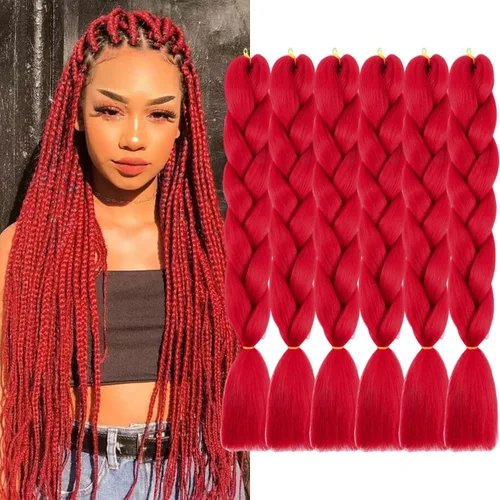 Vista 29 de Beige (613#) 6 paquetes de cabello trenzado de 24 pulgadas, de fibra sintética, sin picazón, extensiones de cabello para trenzar jumbo, textura