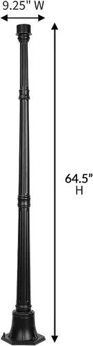 Vista 5 de Gama Sonic Poste de lámpara universal para exteriores para luces solares, poste de aluminio fundido negro de 60 pulgadas con ancla EZ para montaje