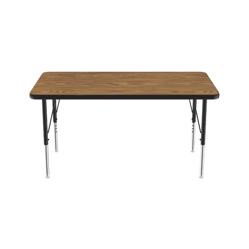 Vista 7 de Correll Econoline AM2448-REC-06 - Mesa de actividades para el aula, rectangular de 24 x 48 pulgadas, parte superior de melamina de roble medio
