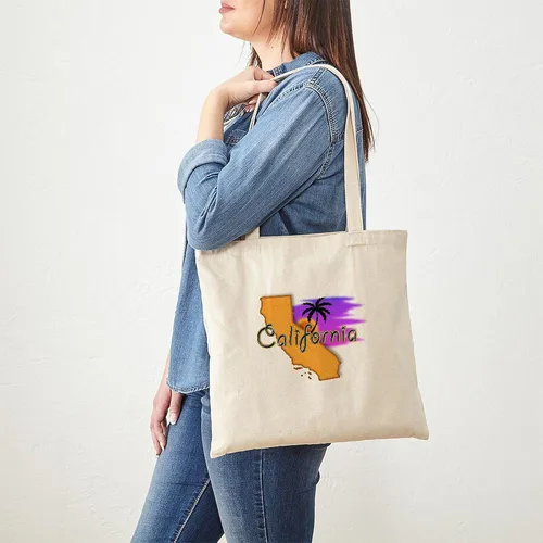 Vista 3 de CafePress California Tote Bag - Bolsa de lona natural, bolsa de compras reutilizable, Caqui