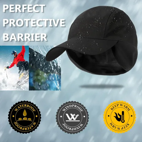 Vista 2 de Gorra de béisbol de invierno para mujer, con forro polar, para hombre, cálida, impermeable, ligera, ajustable, para senderismo