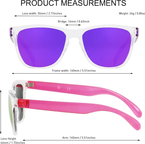 Vista 5 de ANDWOOD Gafas de sol para mujeres y hombres protección UV con espejo lindas y divertidas gafas de sol para niñas adolescentes y exteriores