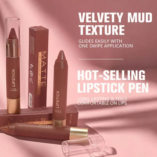 Vista 5 de BINGBRUSH Combo de delineador de labios y lápiz labial 2 en 1, lápiz labial mate, de larga duración, impermeable, lápiz labial, a prueba de manchas