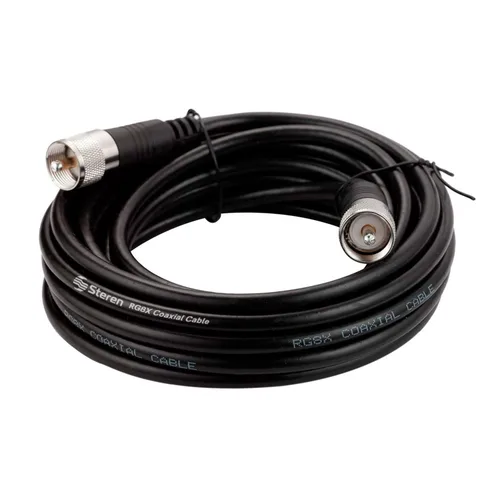 Vista 11 de STEREN Cable coaxial RG8X de 6 pies, cable coaxial CB con conectores UHF PL259, macho a macho de baja pérdida de 50 ohmios para radio HAM, LMR400