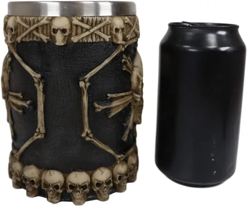 Vista 3 de Ebros Gift Gran taza de café con diseño de ron pirata pirata y huesos cruzados, diseño de calavera y cráneo, jarra, jarra, taza de café de 20 onzas