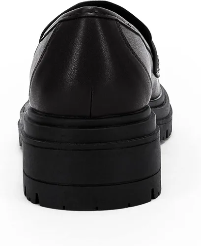 Vista 4 de Mocasines de plataforma para mujer suela de taco tacón grueso antideslizantes de piel sintética casuales cómodos con punta redonda zapatos Oxford