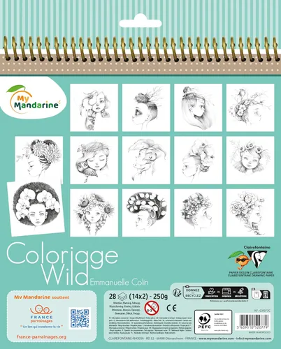 Vista 2 de Avenue Mandarine Libro para colorear Coloriage Wild 3 de Emmanuelle Colin