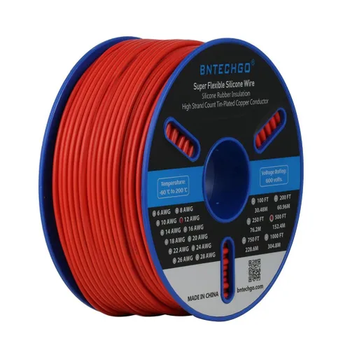 Vista 28 de BNTECHGO Carrete de alambre de silicona calibre 12, 50 pies, color marrón, flexible, 12 AWG, alambre de cobre estañado trenzado
