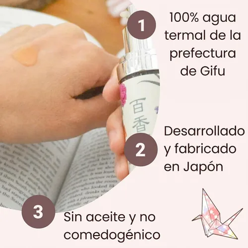 Vista 4 de Hyakkaso Suero herbario de ácido hialurónico, cuidado natural de la piel, agua y minerales Onsen de aguas termales, hidratación e hidratación, todo