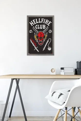 Vista 6 de Trends International - Stranger Things de Netflix: Temporada 4 - Póster de pared de Hellfire Club, 14.725 x 22.375 pulgadas, versión con marco