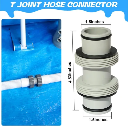 Vista 5 de Adaptador de manguera de bomba de filtro, extensor de manguera de piscina de 1.5 pulgadas con doble anillo impermeable, conector de manguera