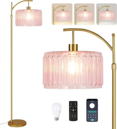 Vista 17 de QIYIZM - Lámpara de pie con diseño de árbol de 3 bombillas; alta, rústica, estilo rural, industrial y boho, pantalla de mimbre y bambú; para sala