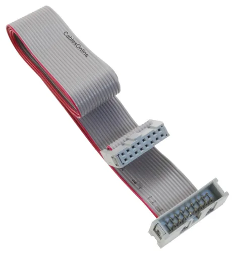 Vista 10 de CablesOnline, cable de extensión de cinta plana IDC de 16 hilos de 16 pines (2x8) de 0.100 in de paso de 4 pulgadas, FR-1604M