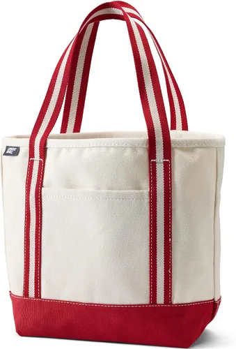 Vista 26 de Lands' End Bolso de lona abierto Natural/Azul marino radiante