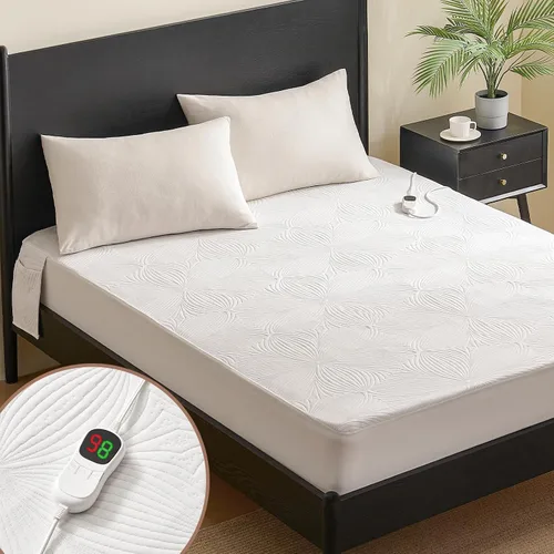 Vista 11 de Homemate - Funda calefactable para colchón tamaño individual para durmientes fríos, almohadilla de colchón eléctrica de forro polar coral con 4