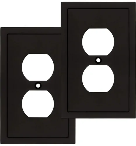 Vista 84 de Henne Bery Placa decorativa de pared con borde moderno, tapa de tomacorriente para cubrir enchufe, aleación de zinc maciza duradera