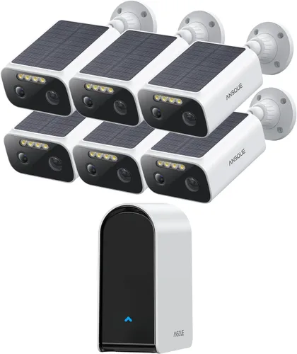 Vista 10 de Cámaras de seguridad solar ANSQUE inalámbricas para exterior, kit de 2 cámaras, sistema de cámara de seguridad para el hogar 2K, batería de vida
