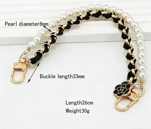 Vista 8 de Correa de muñeca para teléfono con cuentas de perlas, pulsera de teléfono desmontable con lengüeta de sujeción, pulsera universal con cuentas