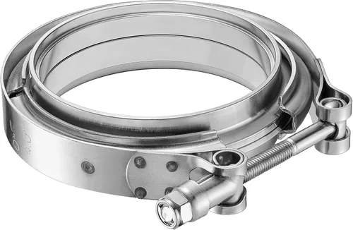 Vista 15 de Abrazadera de banda en V de 2,0 pulgadas con brida macho hembra universal 304 acero inoxidable para coche 1PC