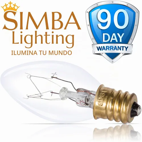 Vista 6 de Simba Lighting Bombilla de repuesto C7 de 4 W (paquete de 6) para luz nocturna, forma de vela transparente, 120 V, base de candelabro E12